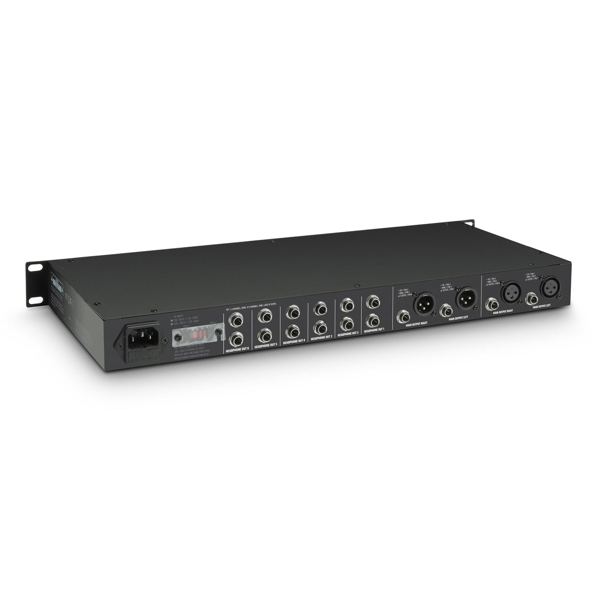 LD Systems HPA 6 - 19" 6-kanals hovedtelefonforstærker