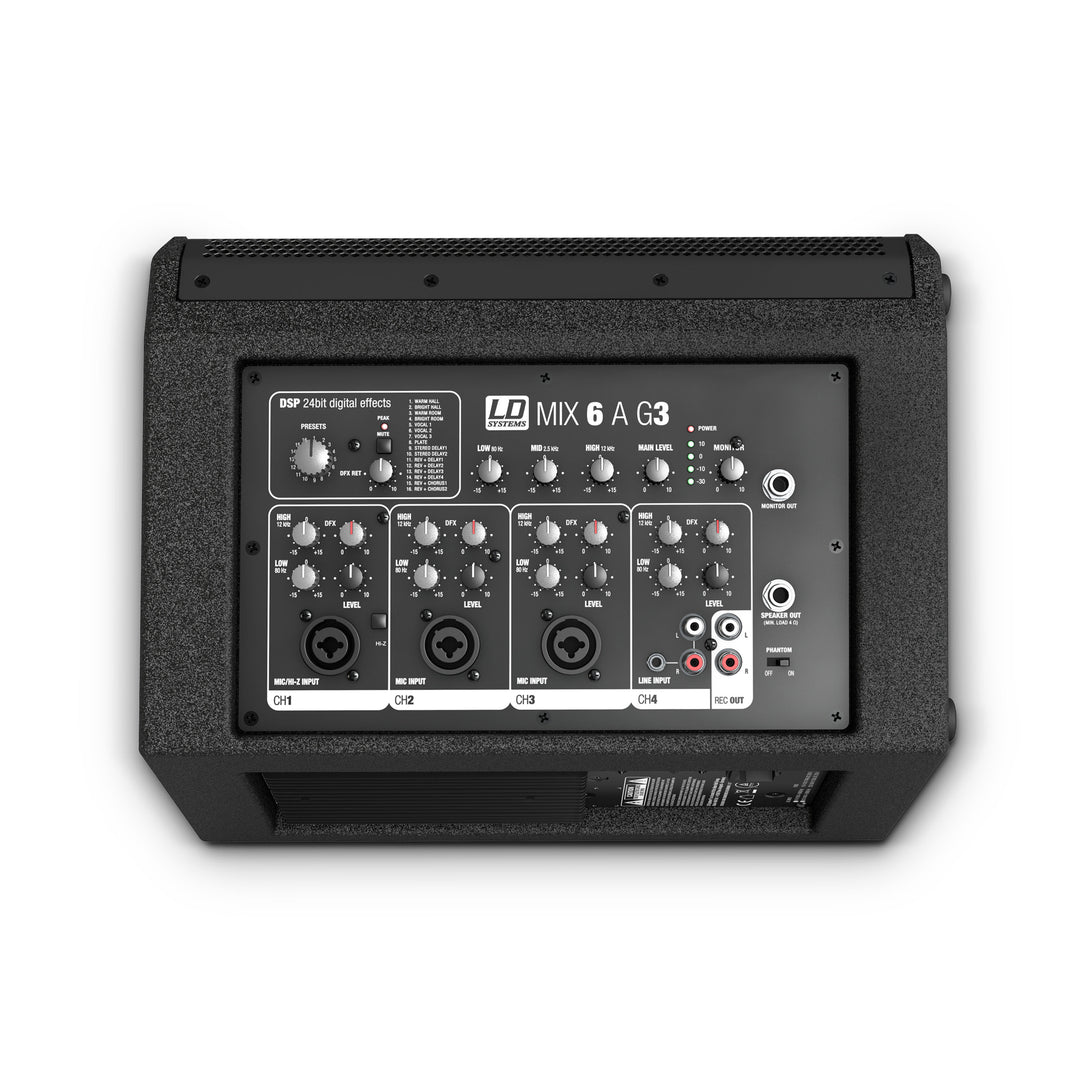 LD Systems MIX 6 A G3 - altoparlante attivo a 2 vie con mixer integrato a 4 canali