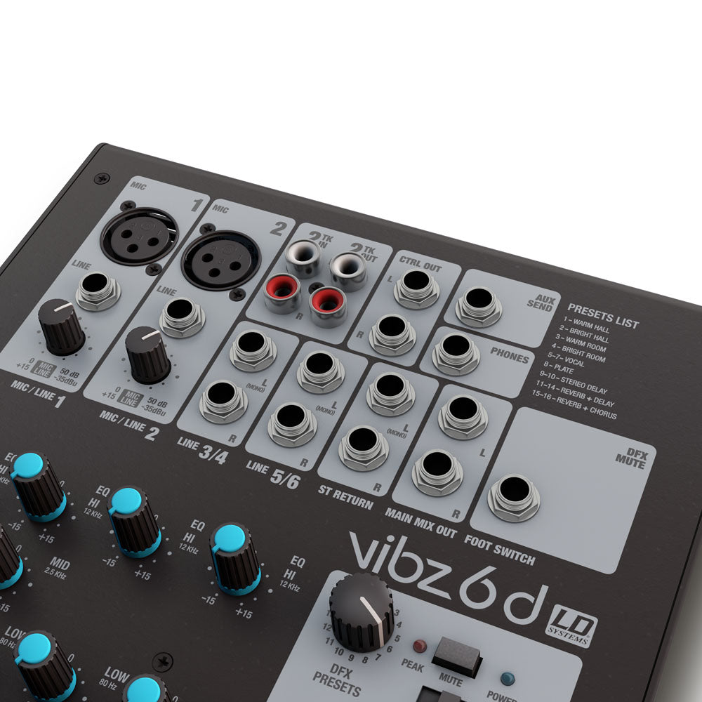 LD Systems VIBZ 6 D - Console mixer a 6 canali con DFX