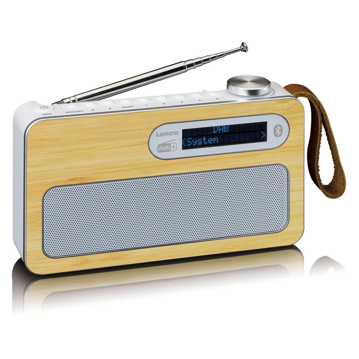 Lenco PDR-040 DAB Radio, Bamboo/White