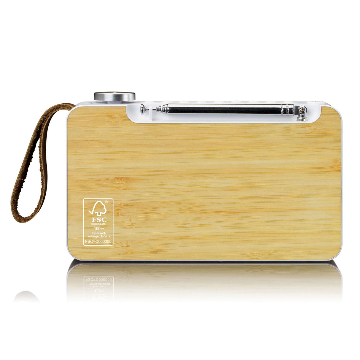Lenco PDR-040 DAB Radio, Bamboo/White