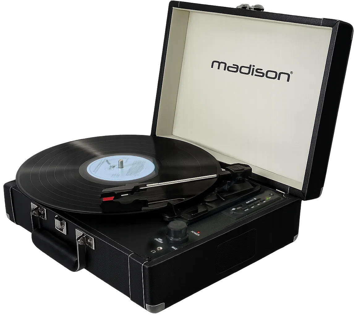 Madison Vintage Pladespiller con Bluetooth (Nero)