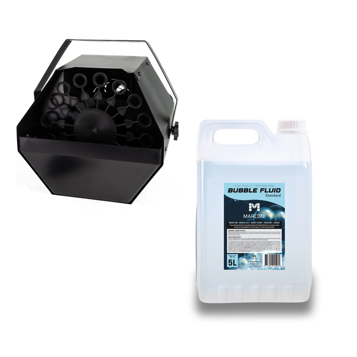 Marconi Macchina delle Bolle a batteria (Nero) + Liquido per Bolle