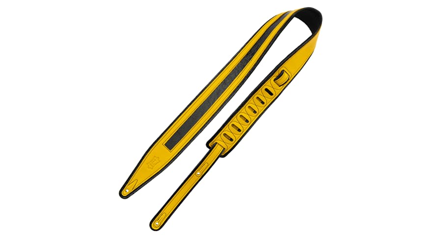 Levys MJH317 cinghia per chitarra in pelle, Dragon Stripe