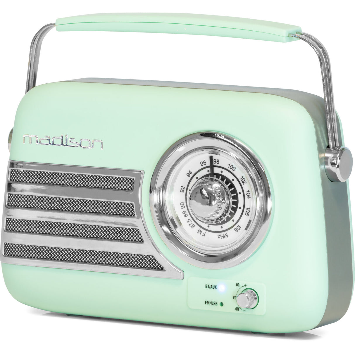 Madison Retro Radio with Bluetooth and FM (Matte Mint)