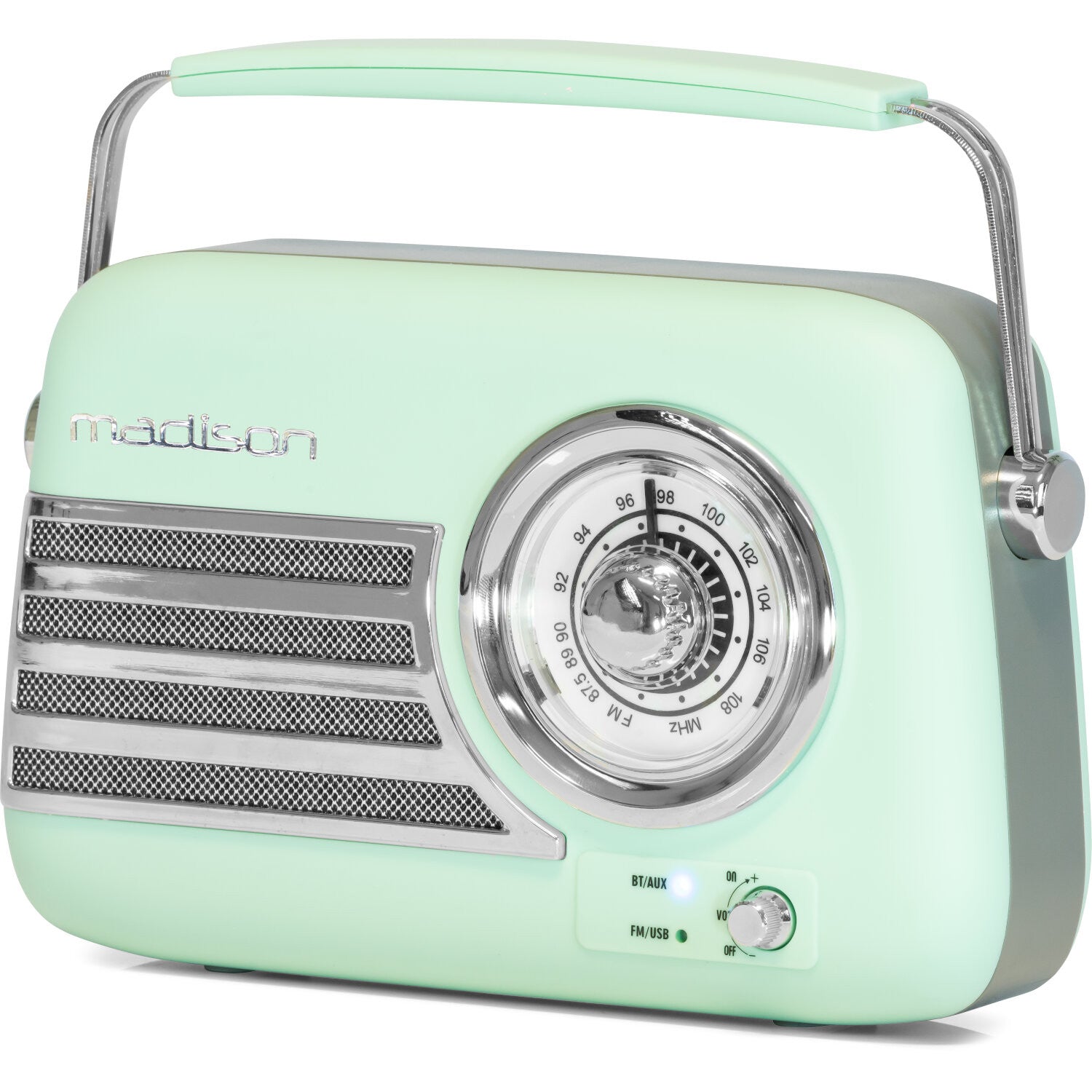 Madison Retro Radio with Bluetooth and FM (Matte Mint)