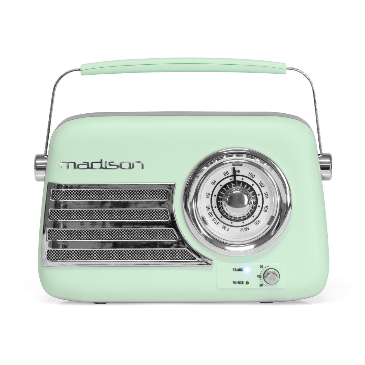Madison Retro Radio with Bluetooth and FM (Matte Mint)