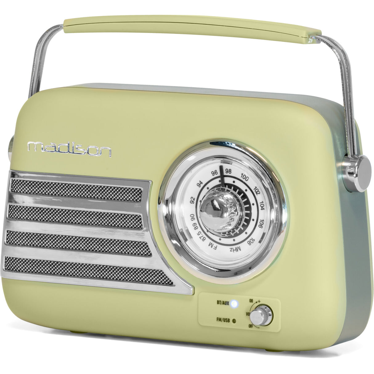Madison Retro Radio with Bluetooth and FM (Matte Olive Green)