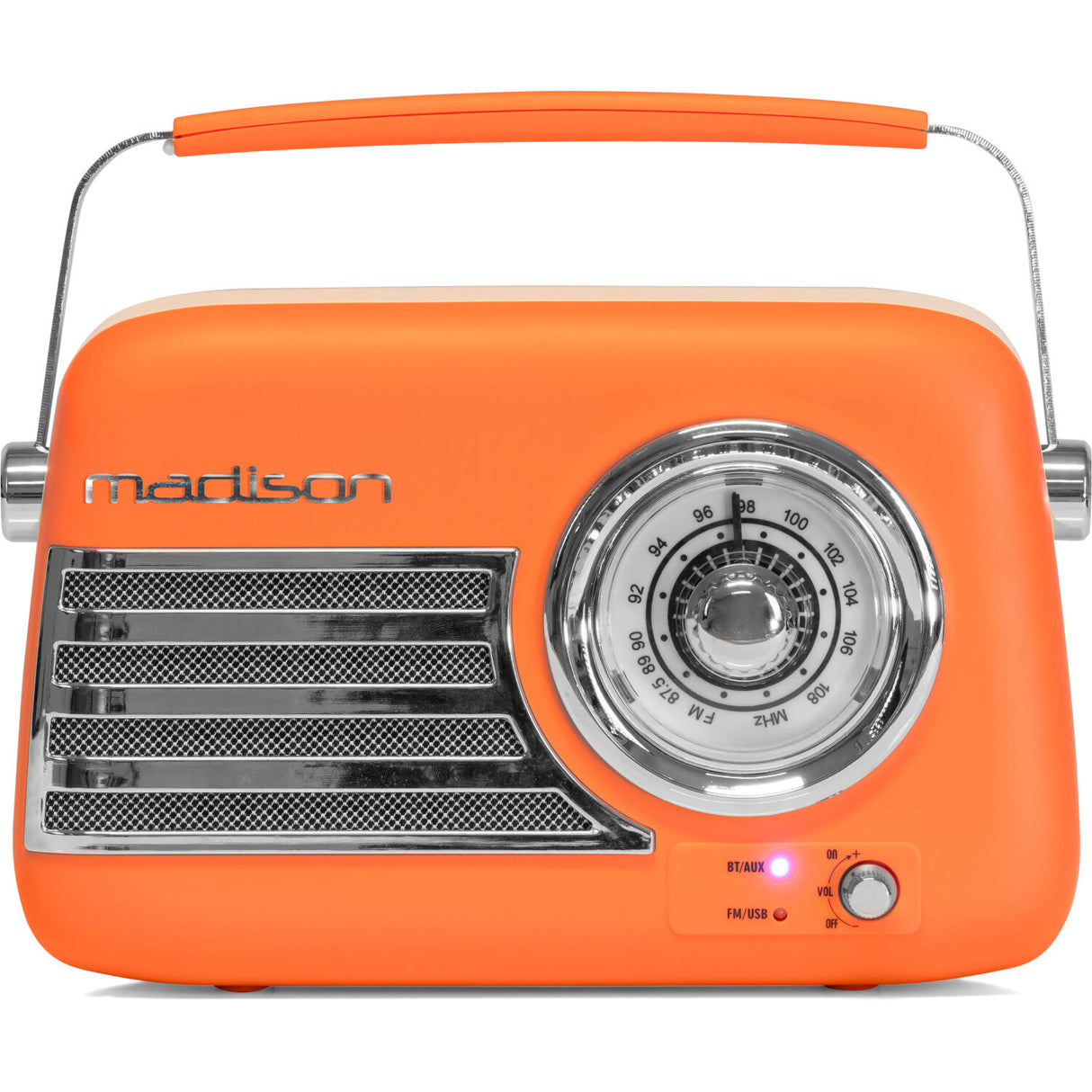 Madison Retro Radio with Bluetooth and FM (Matte Orange)