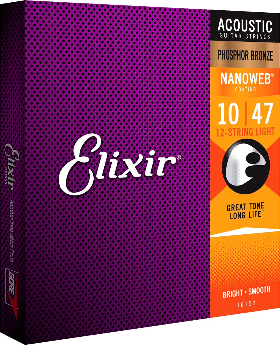 Elixir Nanoweb Phosphor Bronze Corde per Chitarra (12-String, 10-47)