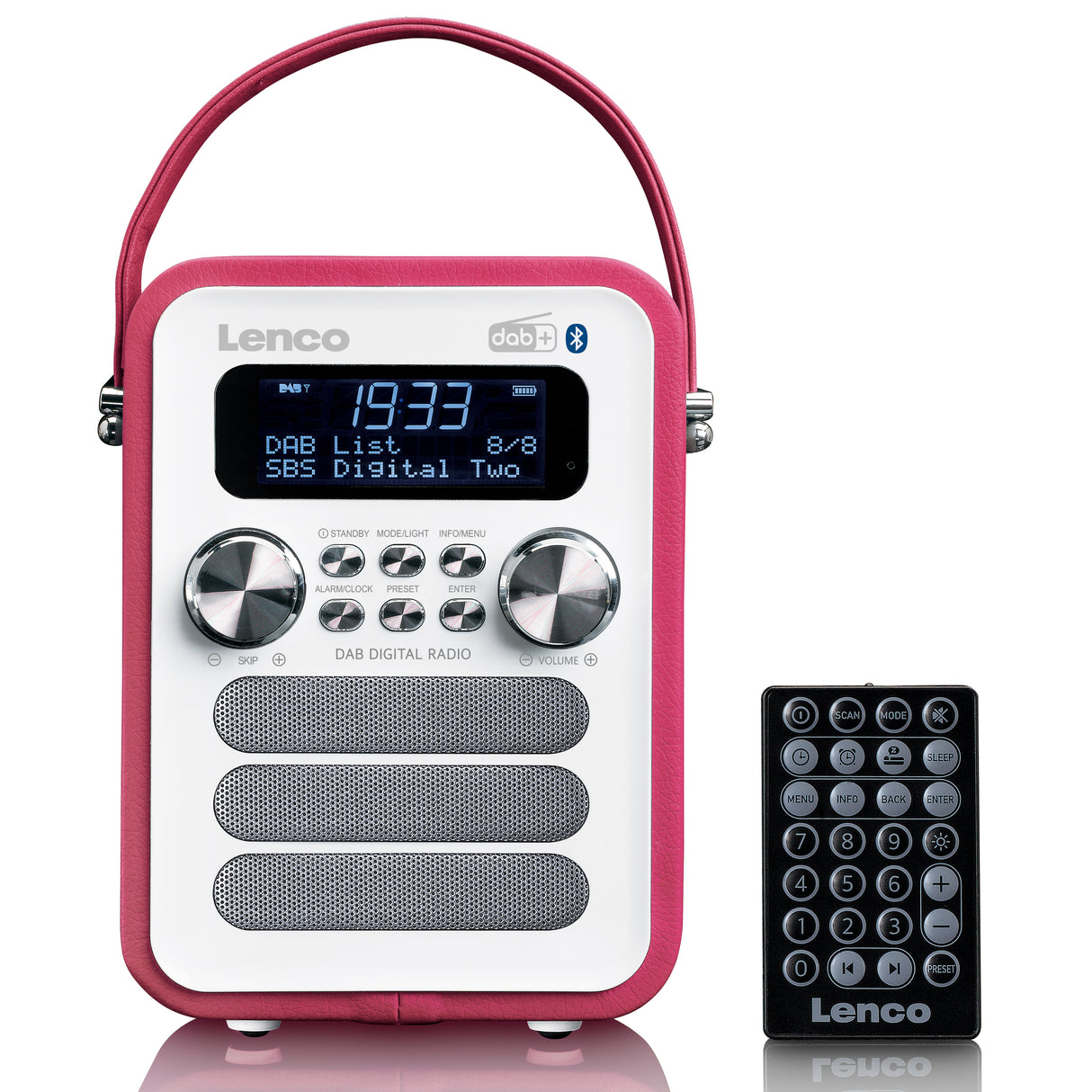 Lenco PDR-051 DAB Radio, Pink/White