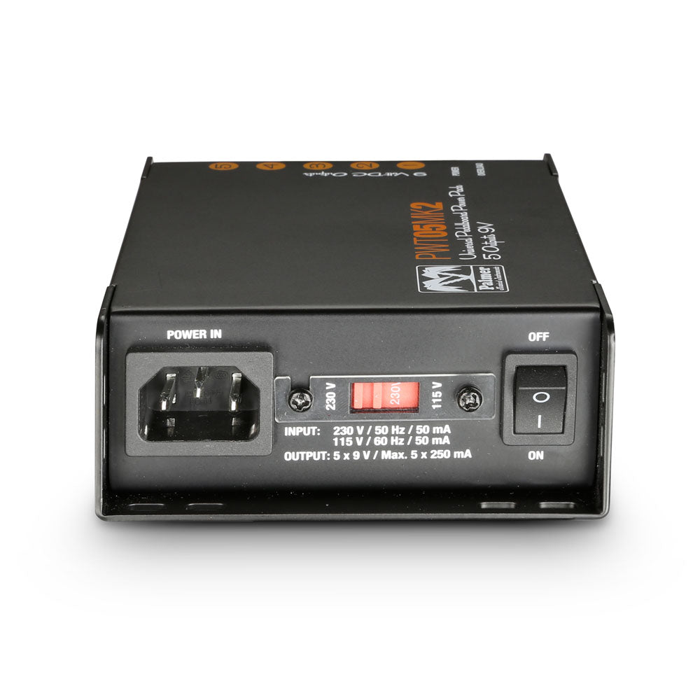 Palmer PWT 05 MK 2 – Universel 9V strømforsyning til pedalboard med 5 udgange
