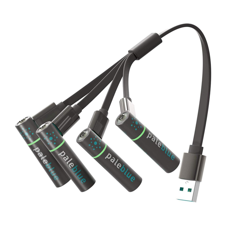 Pale Blue Sustainability Kit 8xAA/8xAAA Included 2 USB-C cables & battery cases