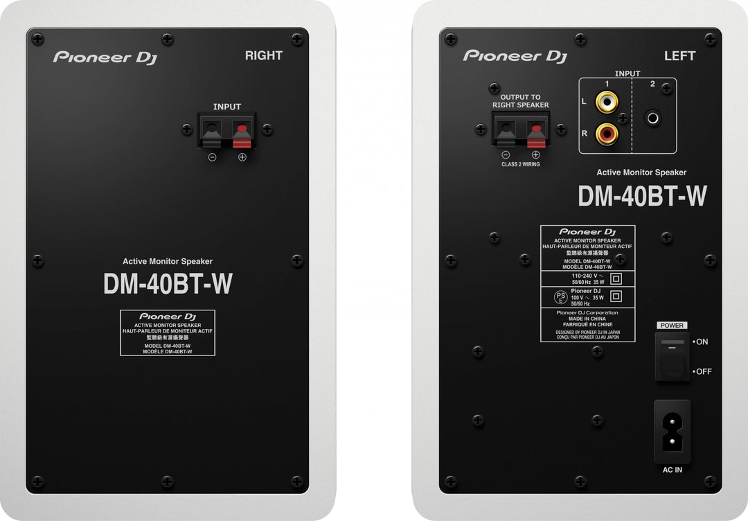 Pioneer DJ DM-40BT-W - Monitor da studio con Bluetooth (Bianco)
