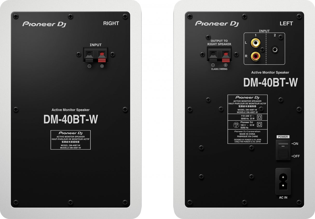 Pioneer DJ DM-40BT-W - Monitor da studio con Bluetooth (Bianco)