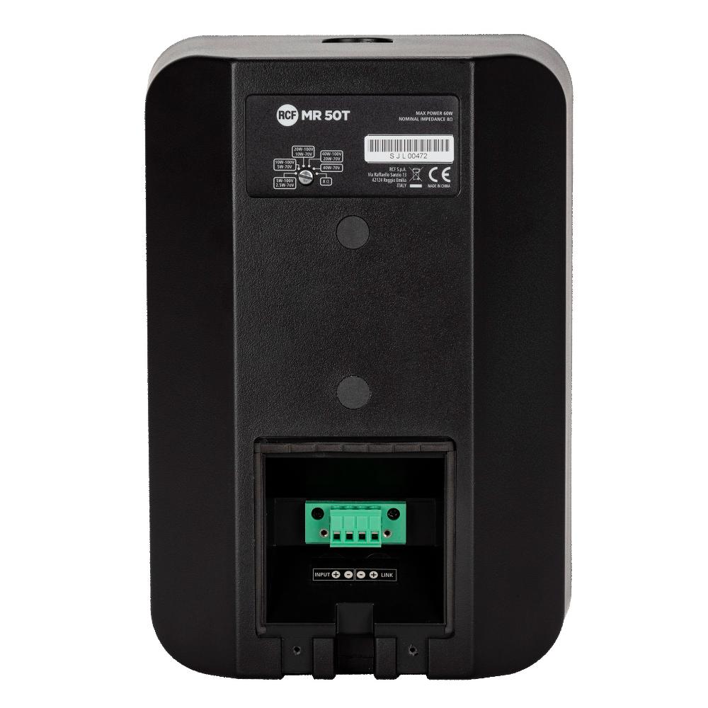 RCF Altoparlante da parete a 2 vie 5" set (2 pezzi) 60W 100 V IP55, Nero