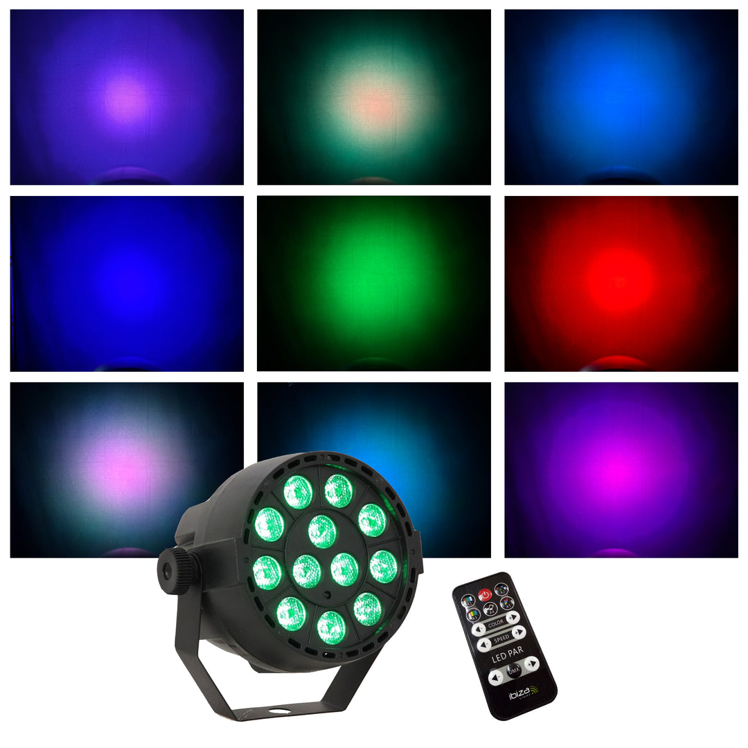 LED Spot Multicolor con telecomando (12x3W) & Perfex Supporto luci