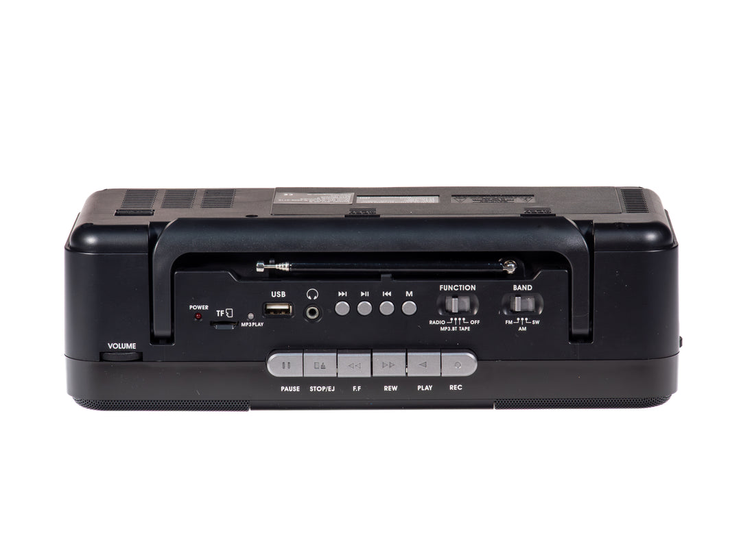 Studio 57 - Lettore di cassette con FM & Bluetooth, Nero + Cassetta