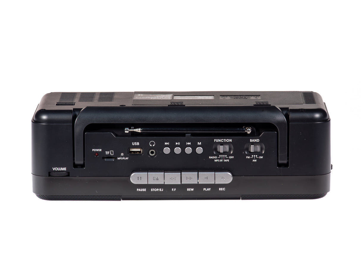 Studio 57 - Lettore di cassette con FM & Bluetooth, Nero + Cassetta