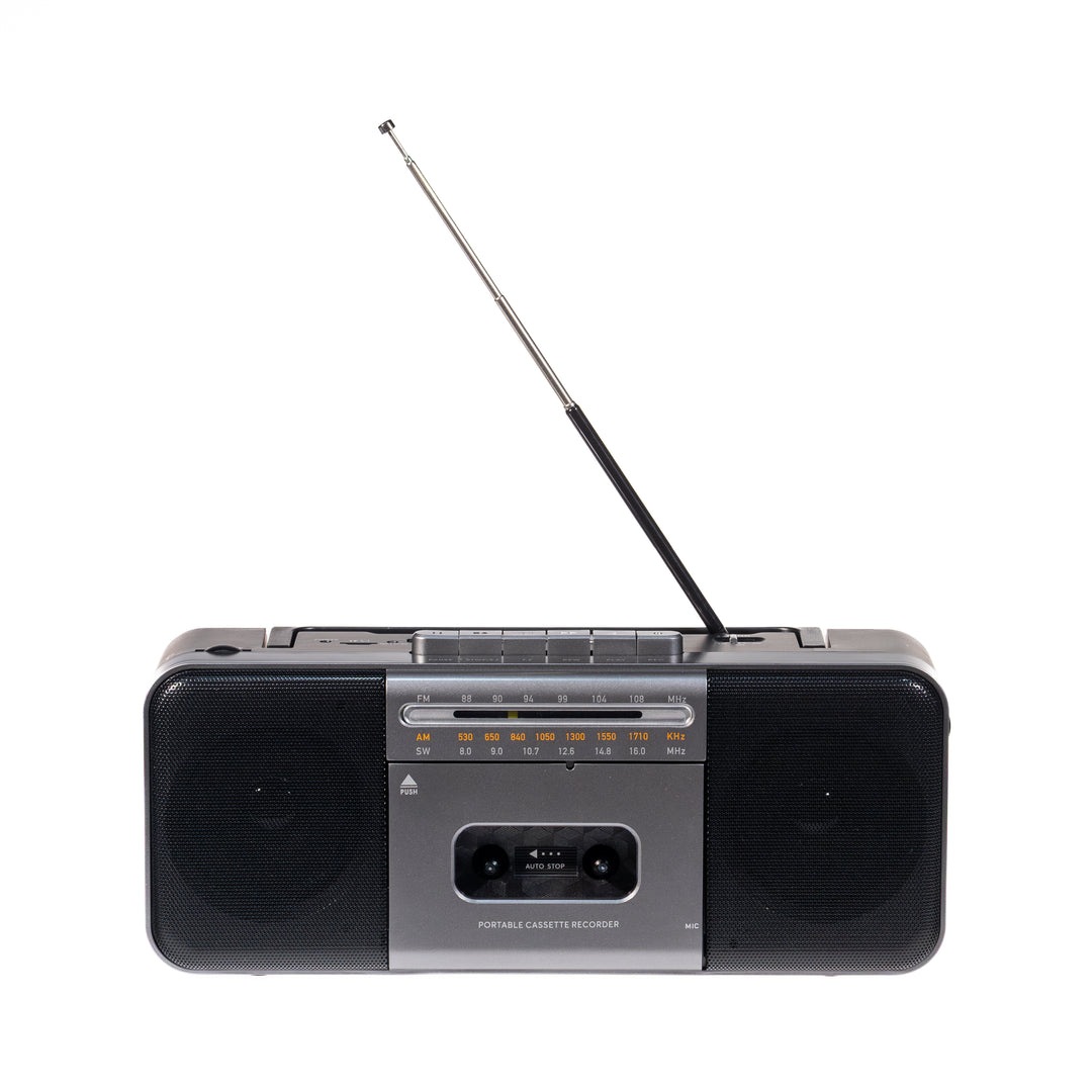 Studio 57 - Lettore di cassette con FM e Bluetooth, Grigio