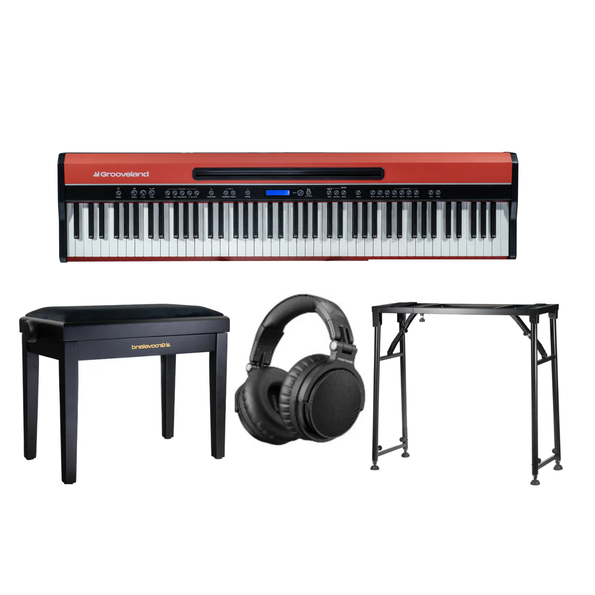 Grooveland FP80 El Klaver (Rød) Komplet Bundle