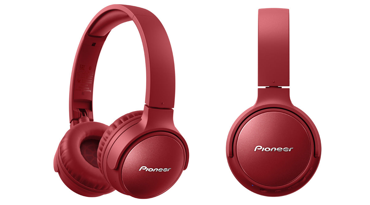 Pioneer SE-S6BN Cuffie Bluetooth con Riduzione del Rumore (Rosso)