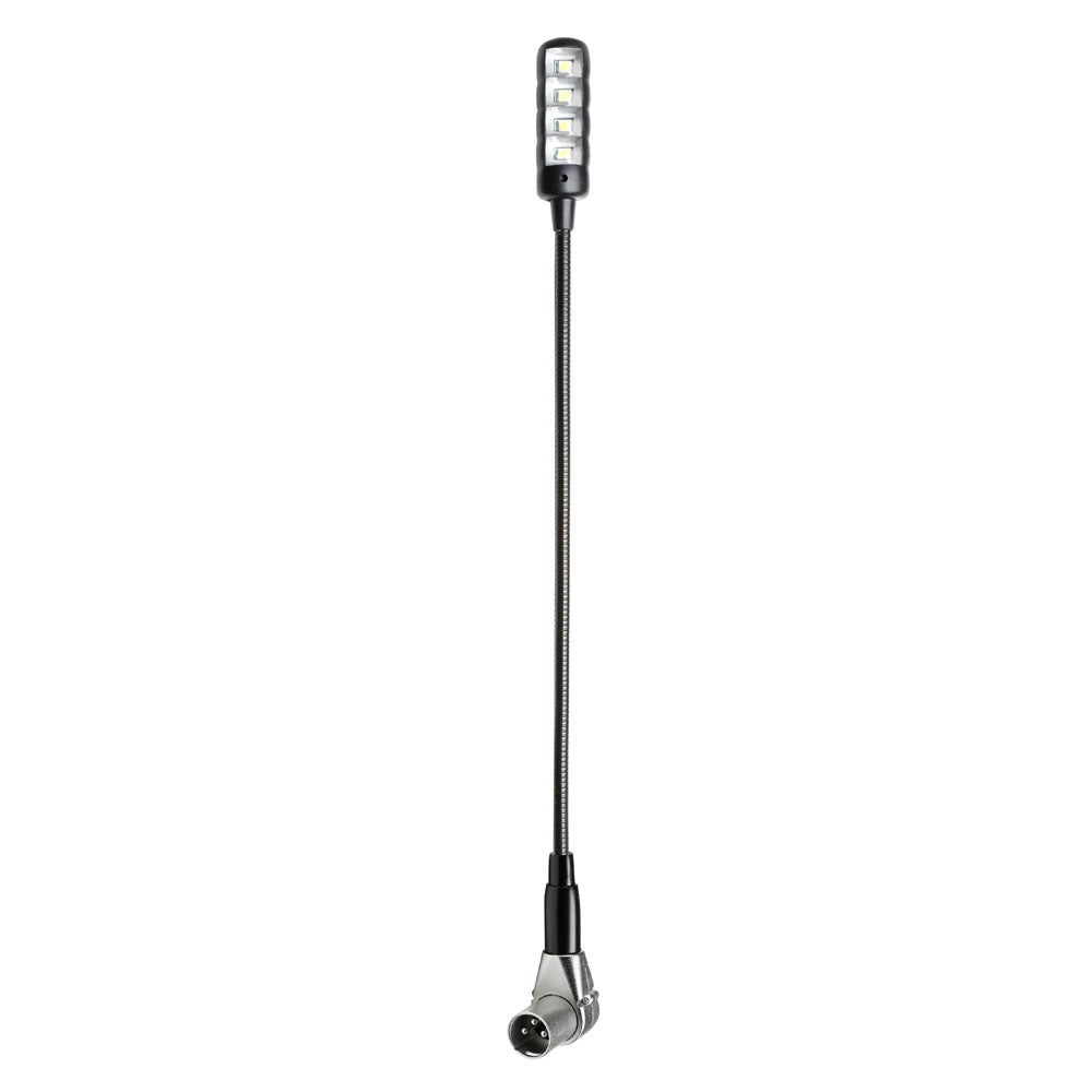 Adam Hall Stands SLED 1 ULTRA XLR 3 A - Lampada a collo di cigno XLR angolata a 3 poli con 4 COB-LED