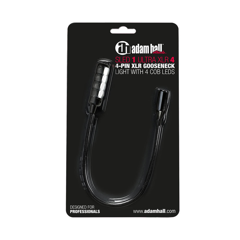 Adam Hall Stands SLED 1 ULTRA XLR 4 - lampada a collo di cigno XLR a 4 poli con 4 COB-LED’er