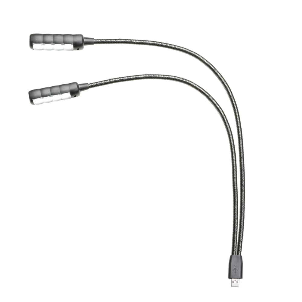 Adam Hall Stands SLED 2 ULTRA USB - LED-lampe med dobbelt svanehals og USB-stik