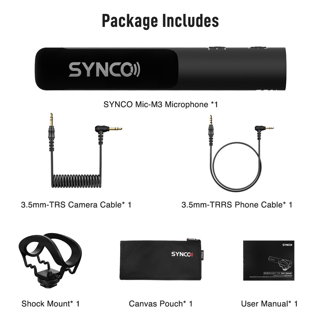 Synco microfono compatto per fotocamera DSLR