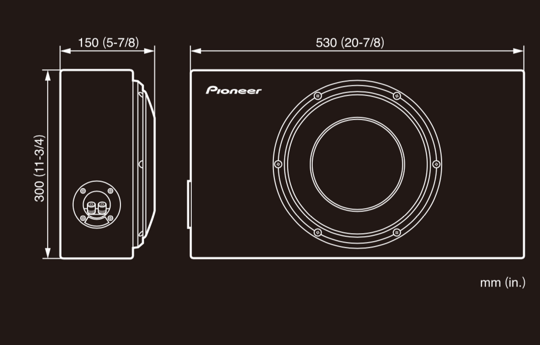 Pioneer TS-D10LB Subwoofer Slimline