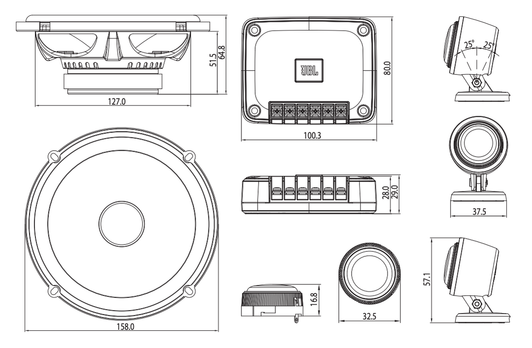 JBL CLUB 602CTP Set Componenti Altoparlante Auto (17cm)