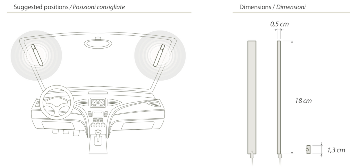 Antenna DAB+ per Parabrezza Calero