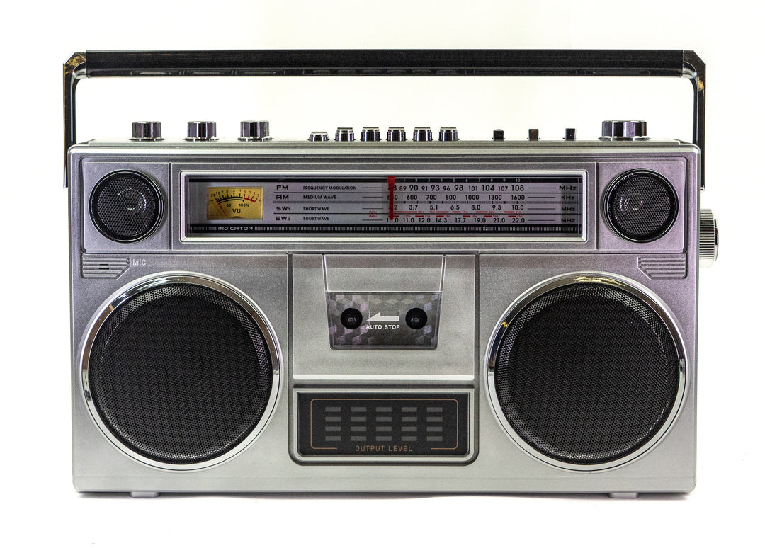 Studio 57 - Ghettoblaster con Bluetooth (Argento)