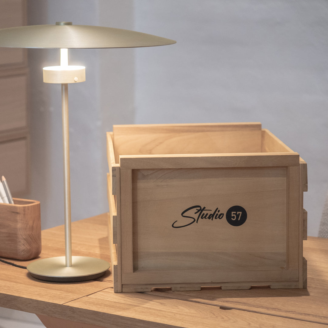Studio 57 - Cassa per dischi LP (Legno chiaro)