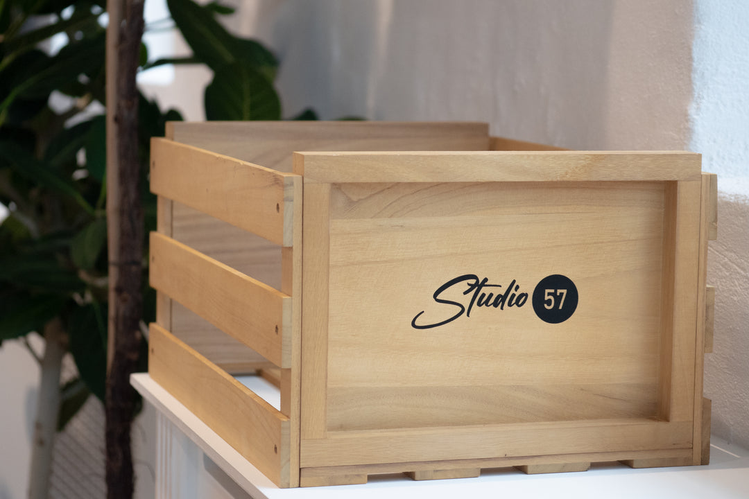Studio 57 - Cassa per dischi LP (Legno chiaro)