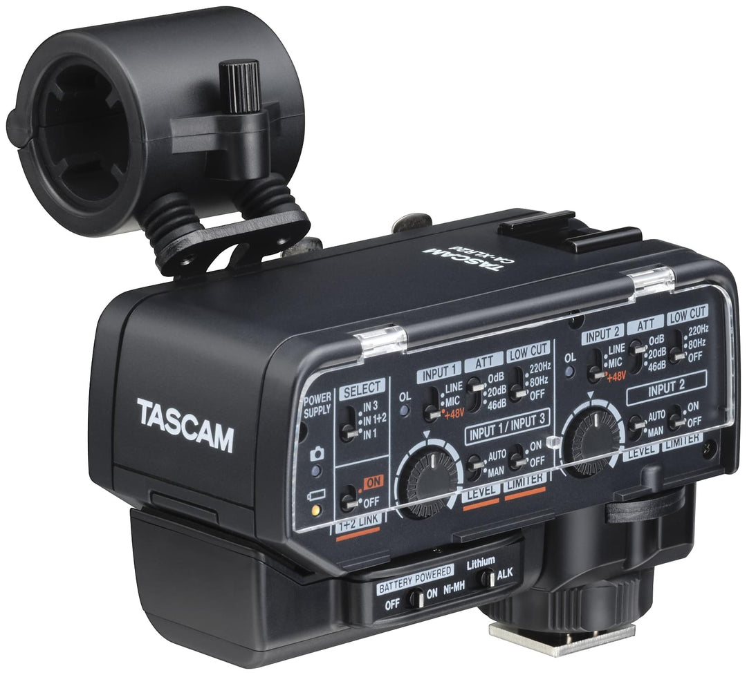 Tascam CA-XLR2D Adattatore microfonico per fotocamera, ingresso analogico
