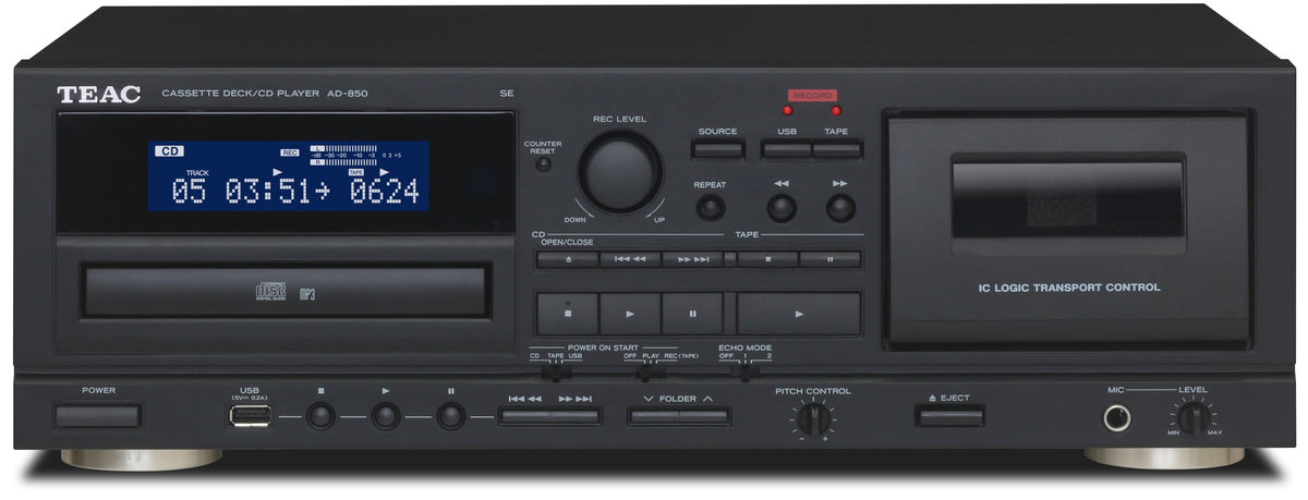 TEAC AD-850-SE Lettore CD e cassette con USB (Nero)