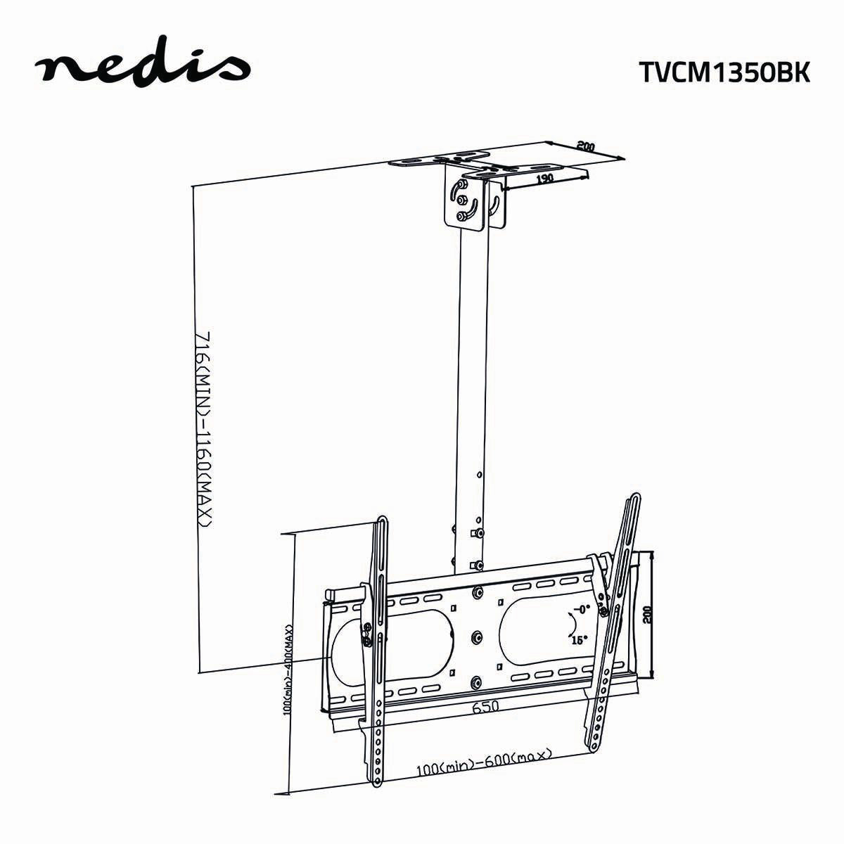 Supporto TV da Soffitto Inclinabile (42-65", 45kg)