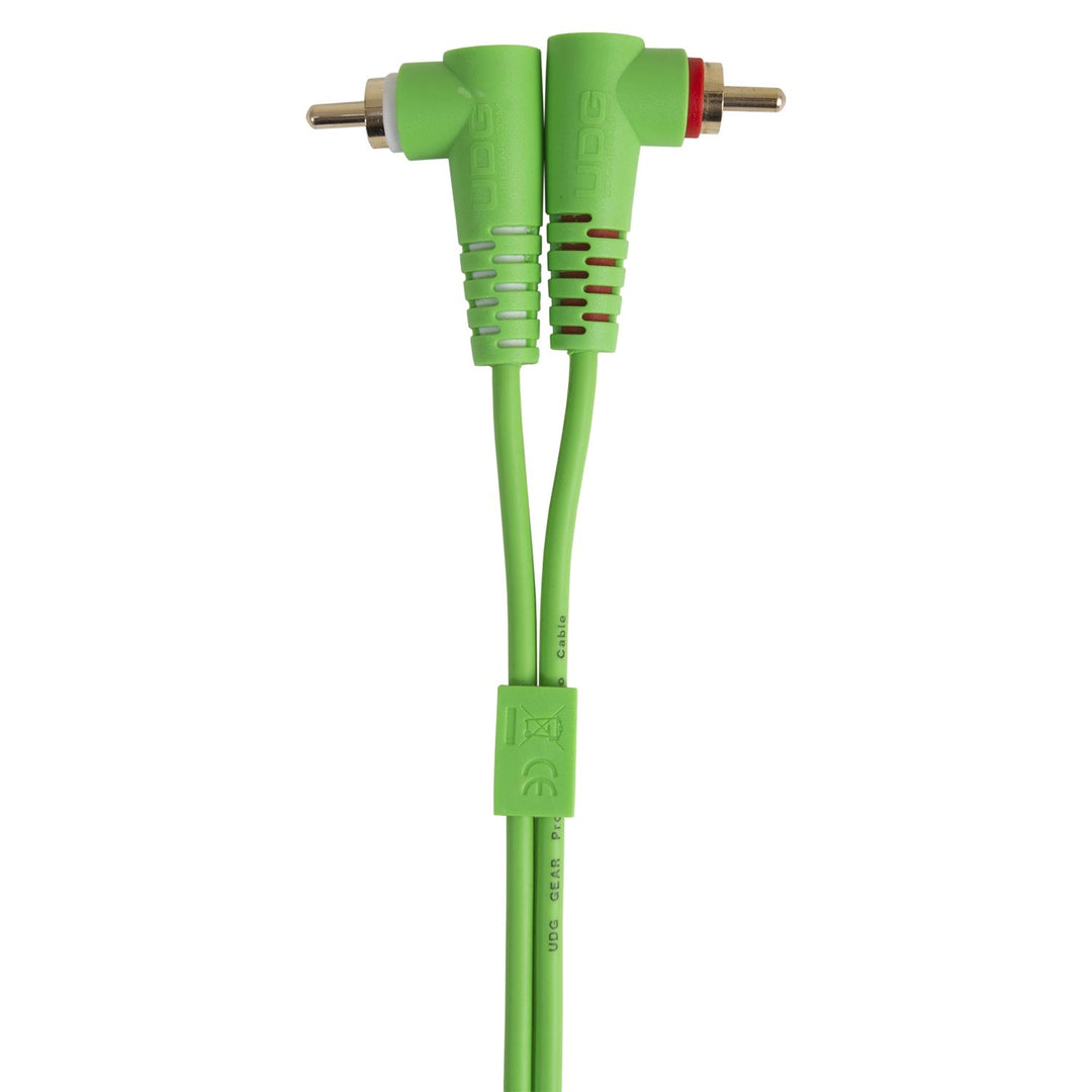 UDG Ultimate Audio Cable Set RCA Straight-RCA Angled Verde 3m