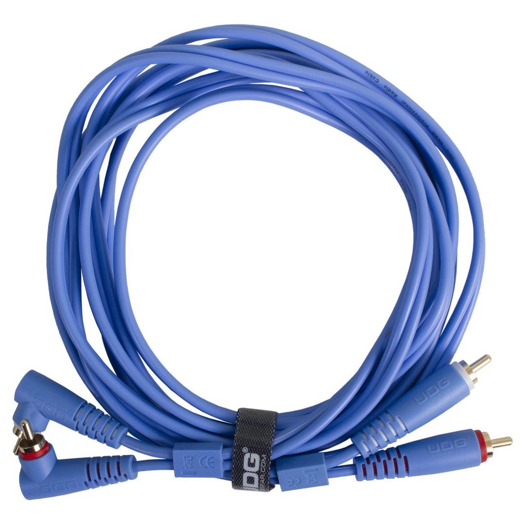 UDG Ultimate Audio Cable Set RCA Dritto-RCA Angolato Blu 3m