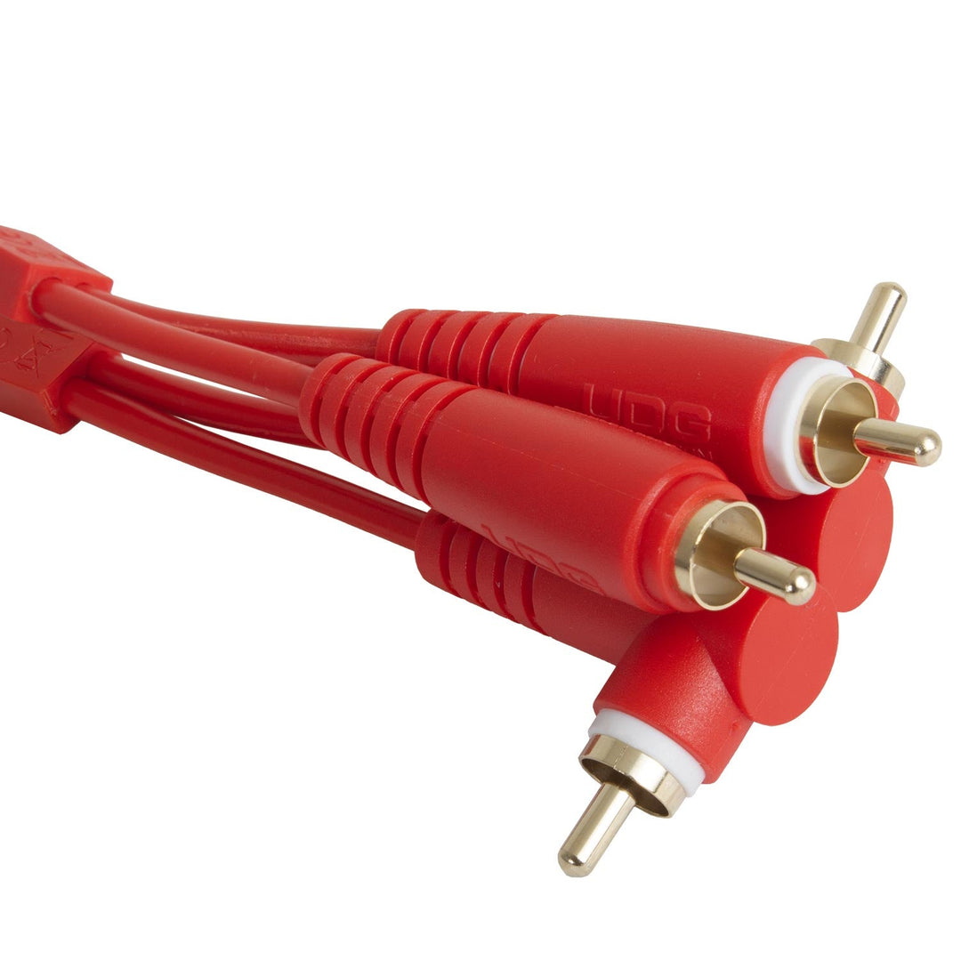 UDG Ultimate Audio Cable Set RCA Dritto-RCA Angolato Rosso 3m