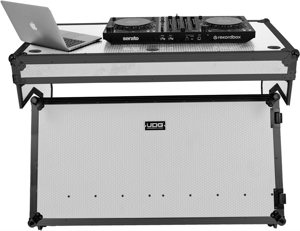 UDG Ultimate Flight Case Portable Z-Style DJ Table Bianco Plus (Wheels)