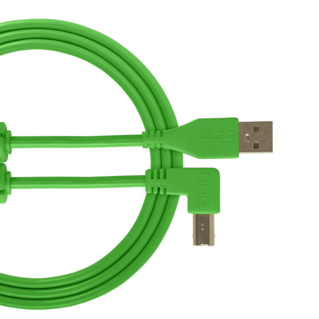 UDG Ultimate Audio Cable USB 2.0 A-B Verde Angolato 1m