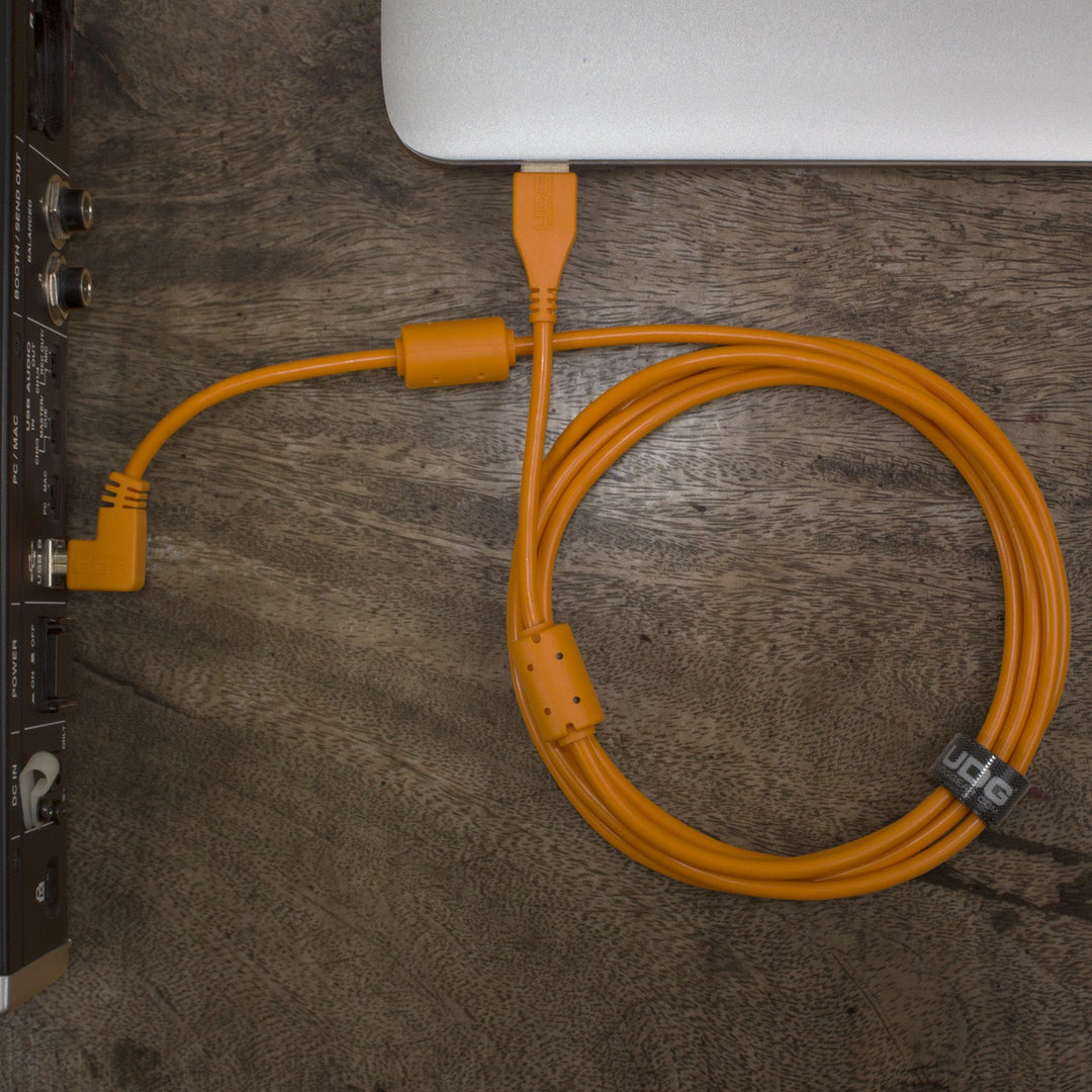 UDG Ultimate Audio Cable USB 2.0 A-B Arancione Angolato 1m