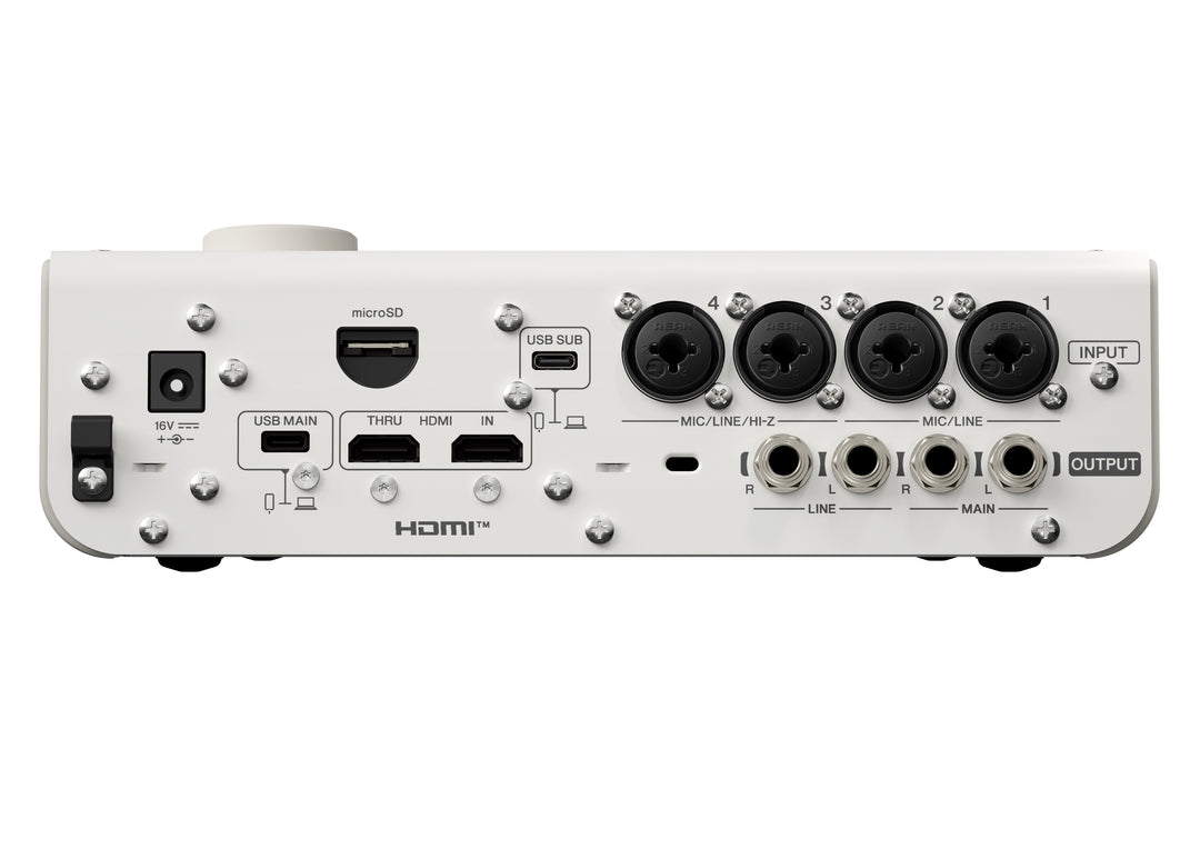 Yamaha URX44V Interfaccia audio/video USB-C (Bianco) - Versione video