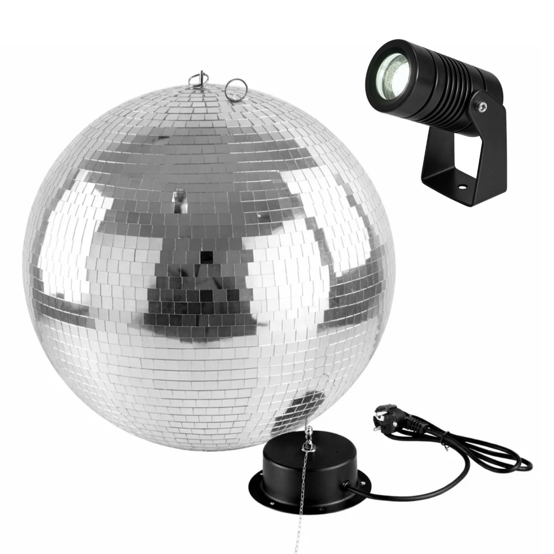 Set di sfera a specchi con motore e spot (50cm)
