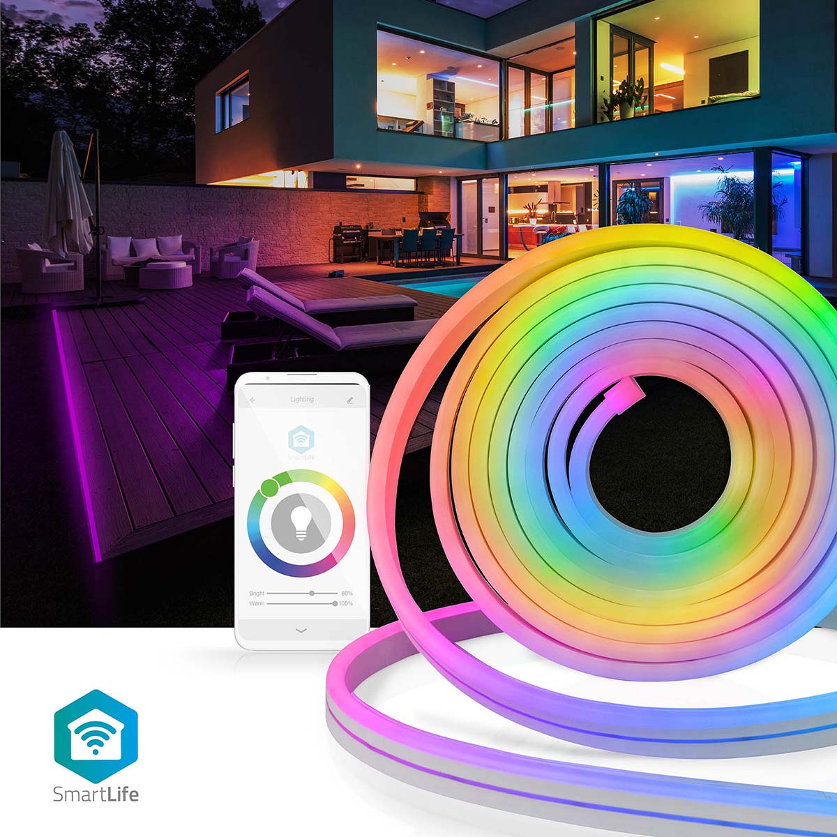 SmartLife LED Strip | Wi-Fi | Multicolour | SMD | 5.00 m | IP65 | 2700 K | 480 lm | Android / IOS