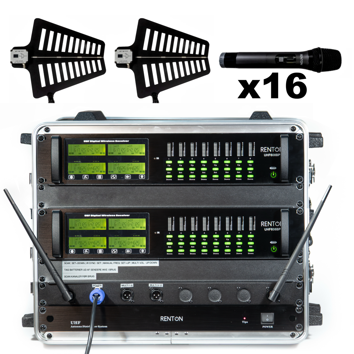 Renton Rack Trådløst System (16 Håndholdt)