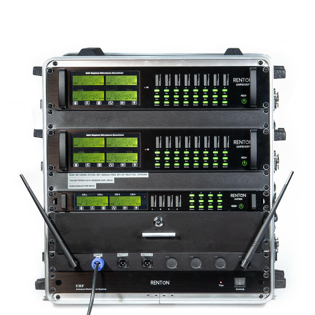 Renton Rack Trådløst Kombi System (4 Håndholdt + 16 Headset)